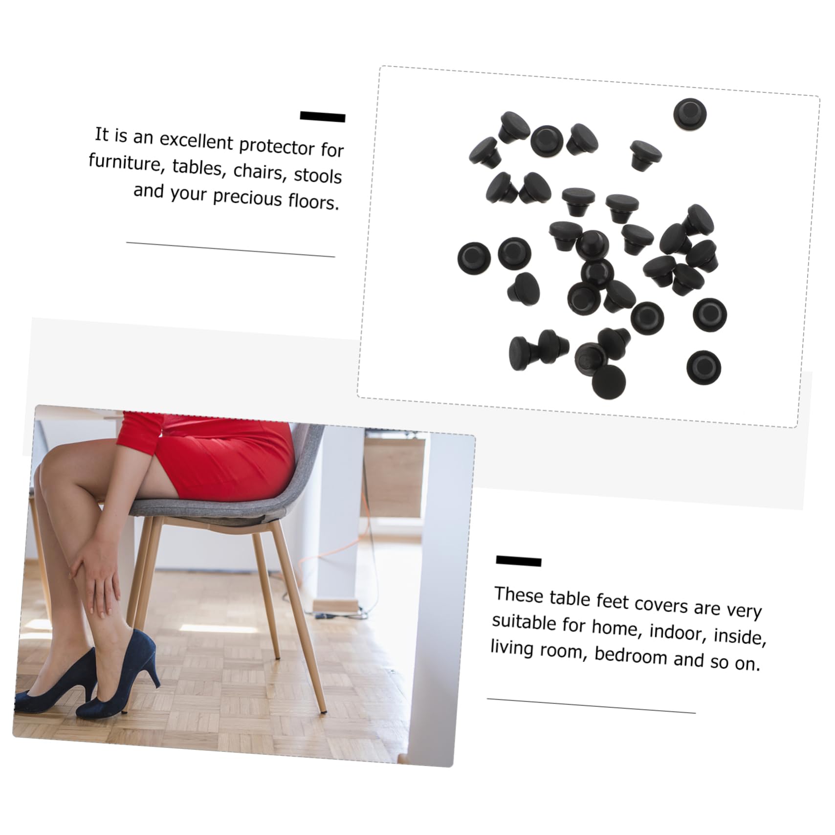 OSALADI 50 Pack Silicone Chair Leg Floor Protectors - Non-Slip Furniture Pads for Hardwood Floors, Tile & Laminate - Cone-Shaped Cushion Caps for Noise Reduction & Scratch Protection (Ideal for Dining Chairs, Office Desks & Home Furniture)