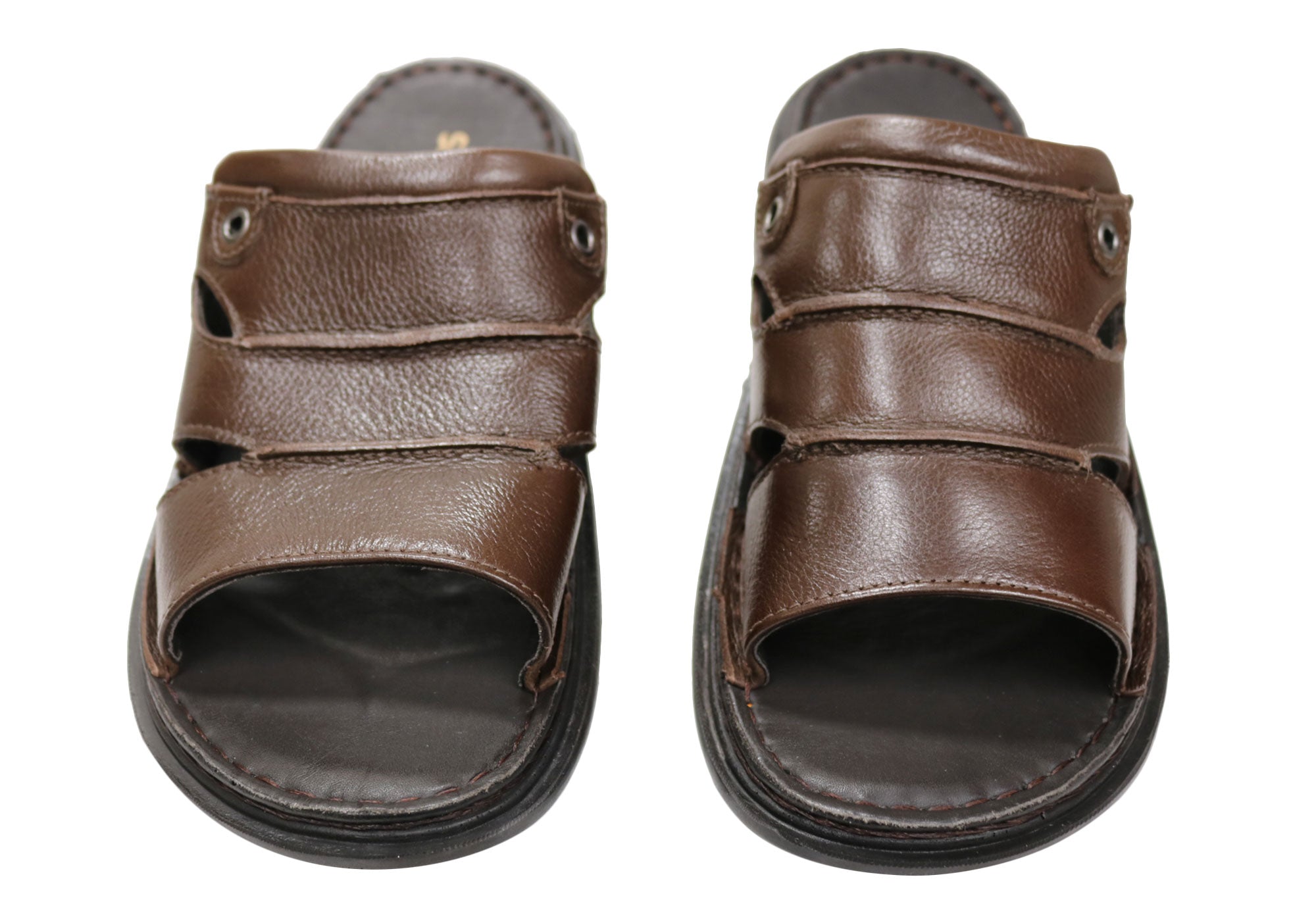 Savelli Kev Men's Comfortable Leather Slides Sandals - Handmade in Brazil - Perfect for Beach, Pool & Summer Casual Wear