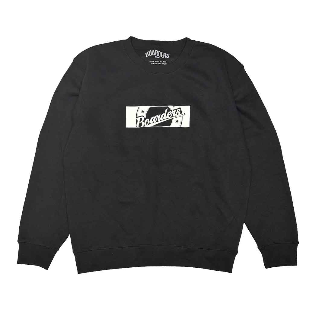 Boarders Crest XL Sweatshirt for Men - Soft Cotton Pullover Hoodie - Black - Casual Wear & Street Style Outfit