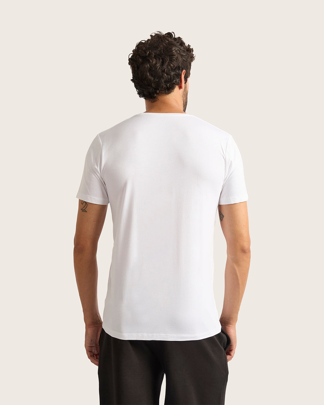 Premium Men's V-Neck T-Shirt - Soft Cotton White Tee for Casual Wear, Gym & Everyday Comfort