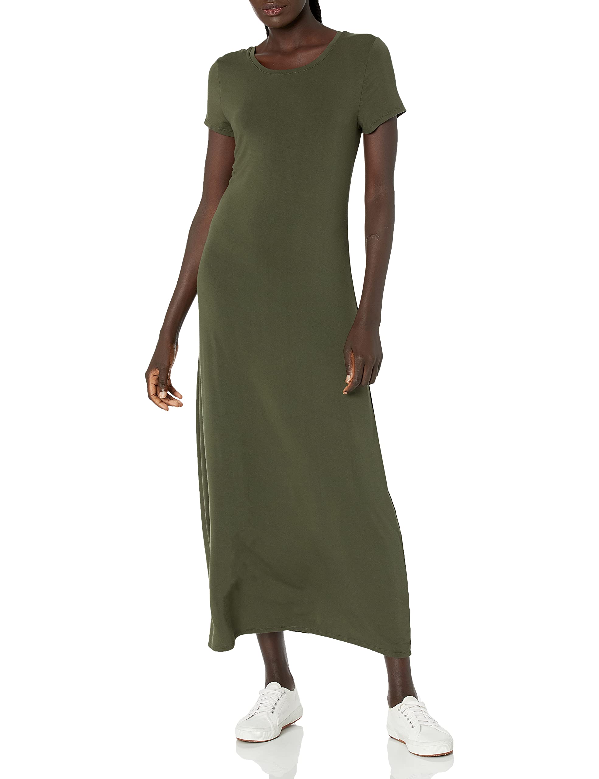 Amazon Essentials Women's Short-Sleeve Maxi Dress - Flowy Summer Casual Dress with Pockets | Perfect for Beach, Vacation & Everyday Wear