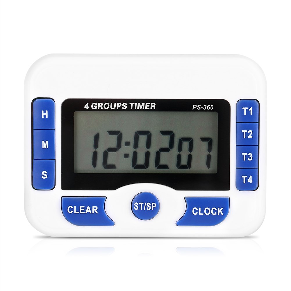 4-Channel Digital Kitchen Timer with Stand - for Cooking & Events