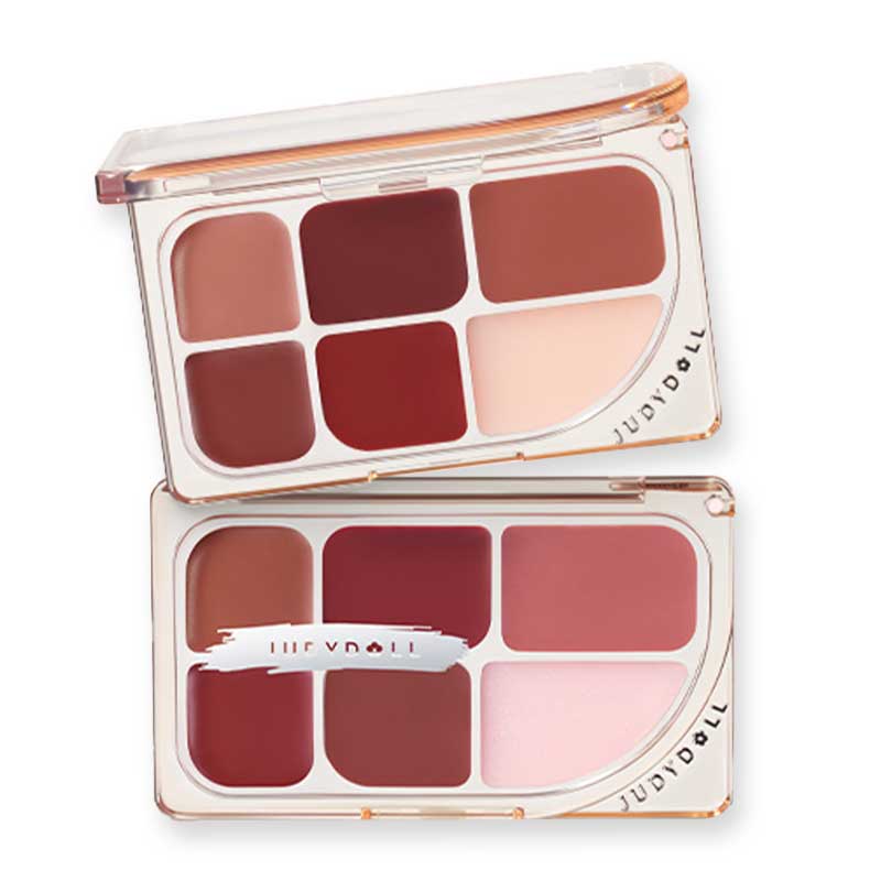 Judydoll 6 Color Matte & Glossy Lip Palette Set - Long Lasting Hydrating Lipstick Kit for Daily Makeup, Party & Special Occasions