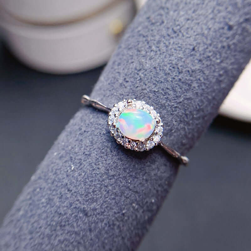 18K Gold Opal Ring for Libra Birthstone - Elegant Zodiac Jewelry Gift for Women | Perfect for Birthdays, Anniversaries & Special Occasions
