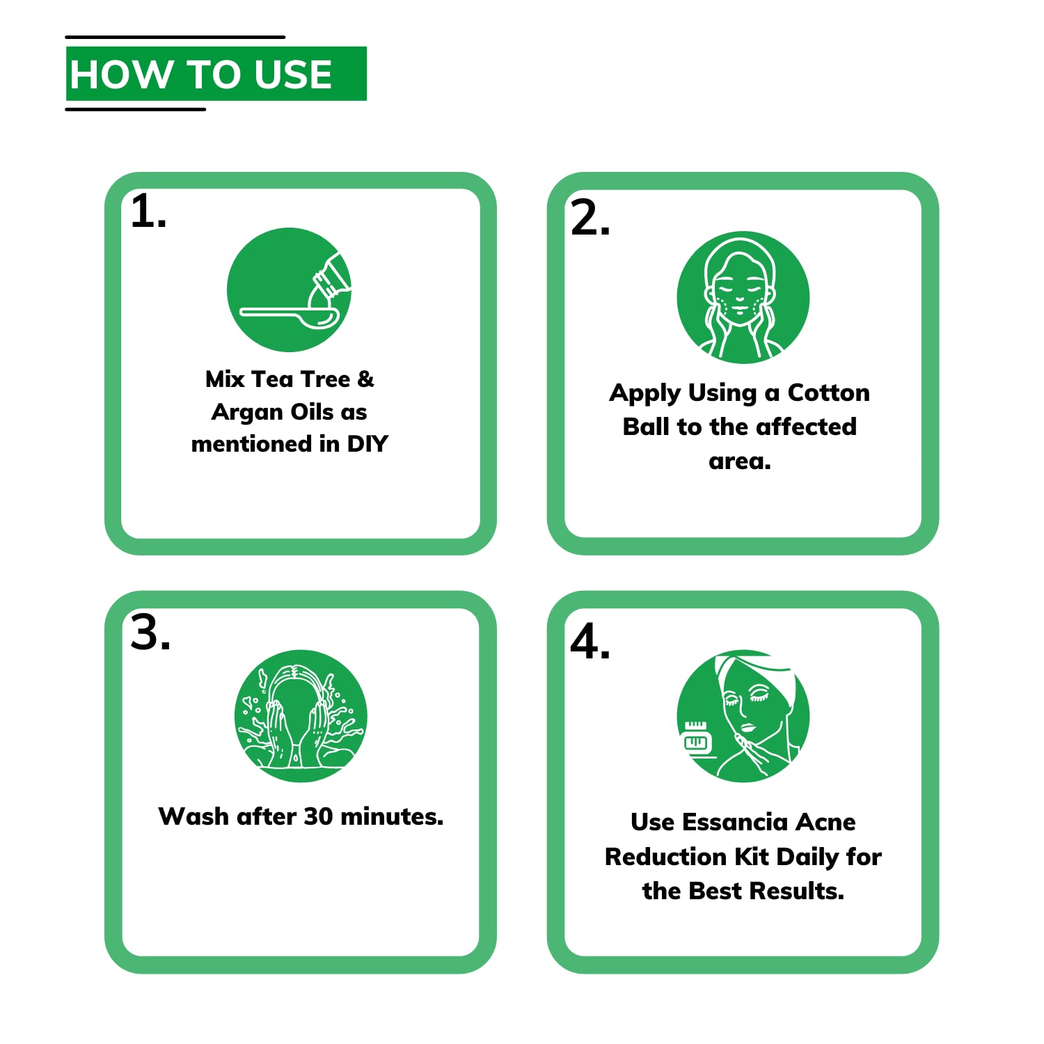Essencia Acne & Pimples Reduction Kit with Tea Tree & Argan Oil - Natural Treatment for Acne, Oily Skin & Healthy Complexion - 100% Pure Undiluted Essential Oils Set (45ml) - Perfect for Daily Skincare Routine & Blemish Control