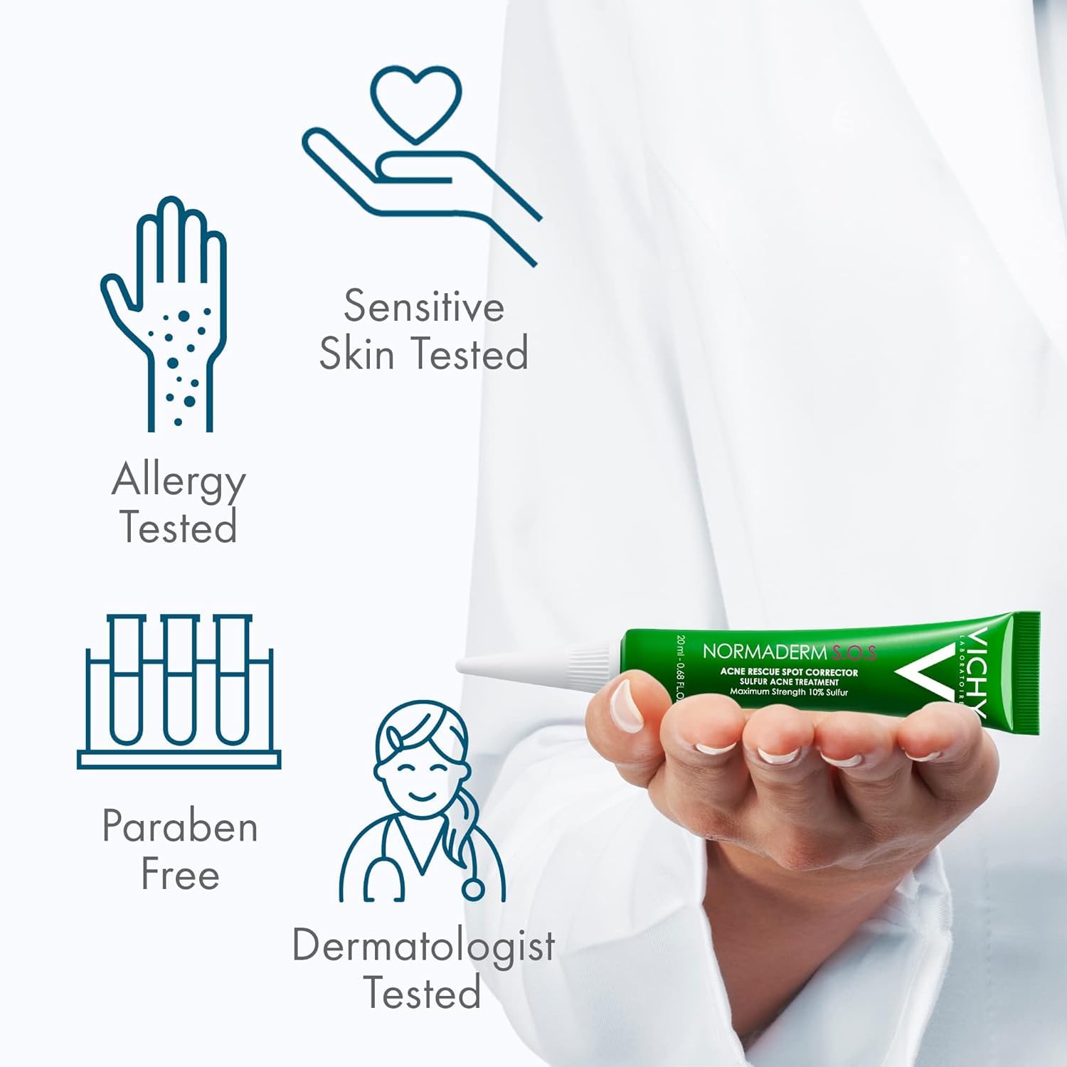 Vichy Normaderm Acne Treatment Bundle - Daily Face Wash, Moisturizer & SOS Spot Treatment for Clear Skin | Perfect for Oily & Acne-Prone Skin Care Routine