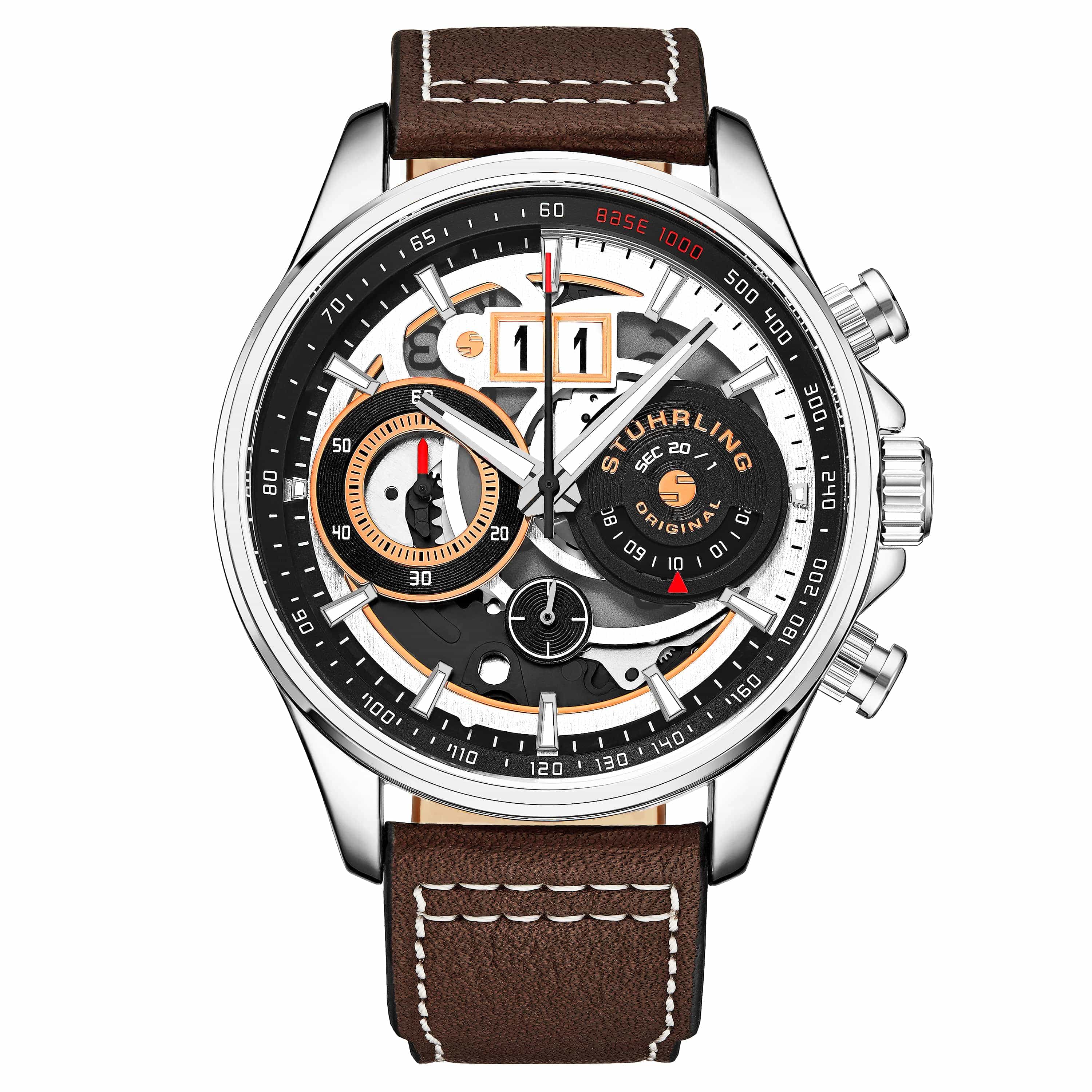 Black Dial / Black Case / Black Calf Skin Leather Strap Black Tang Buckle