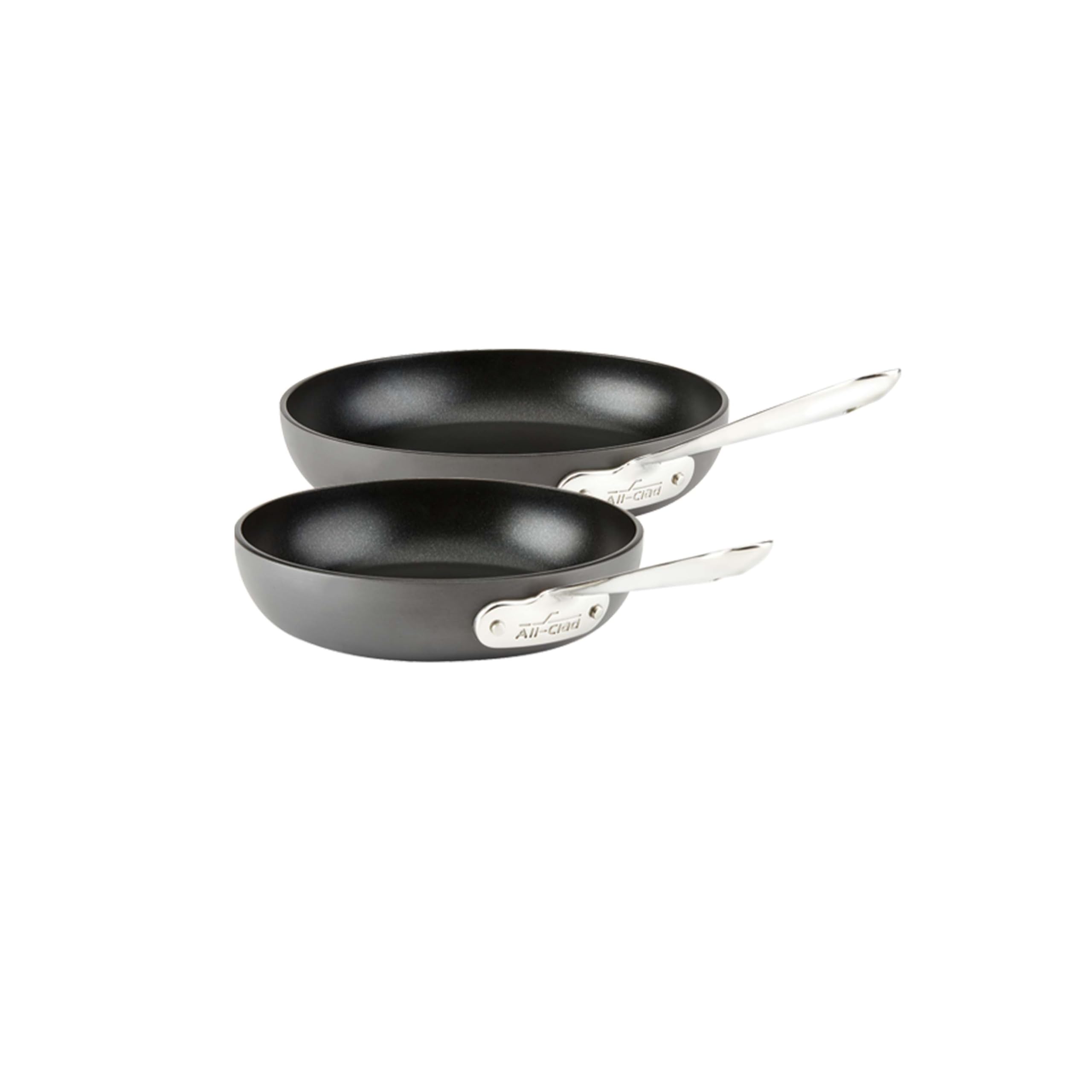 All-Clad HA1 Hard Anodized Nonstick Fry Pan Set - 2-Piece (8 & 10 Inch) Induction Compatible, Oven & Broiler Safe up to 500°F - Premium Black Cookware for Sautéing, Frying & Baking - Dishwasher Safe for Easy Cleaning