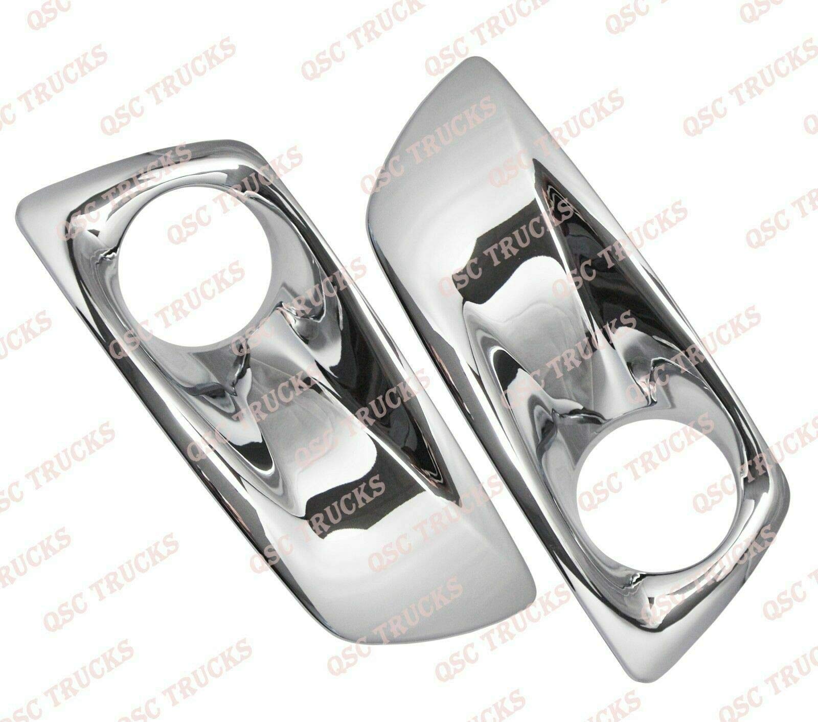QSC Truck Parts Full LED Fog Lights Lamps - Left & Right Pair with Chrome Bezel for Kenworth T660 | Durable & Bright Off-Road Lighting | Perfect for Night Driving, Foggy Conditions & Heavy-Duty Trucks
