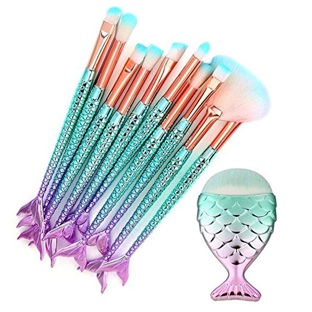 Tenmon 11-Piece Professional Makeup Brush Set - Eyeshadow, Eyeliner, Foundation, Eyebrow, Blush & Concealer Brushes for Flawless Makeup Application | Perfect for Daily Use, Travel & Professional Makeup Artists