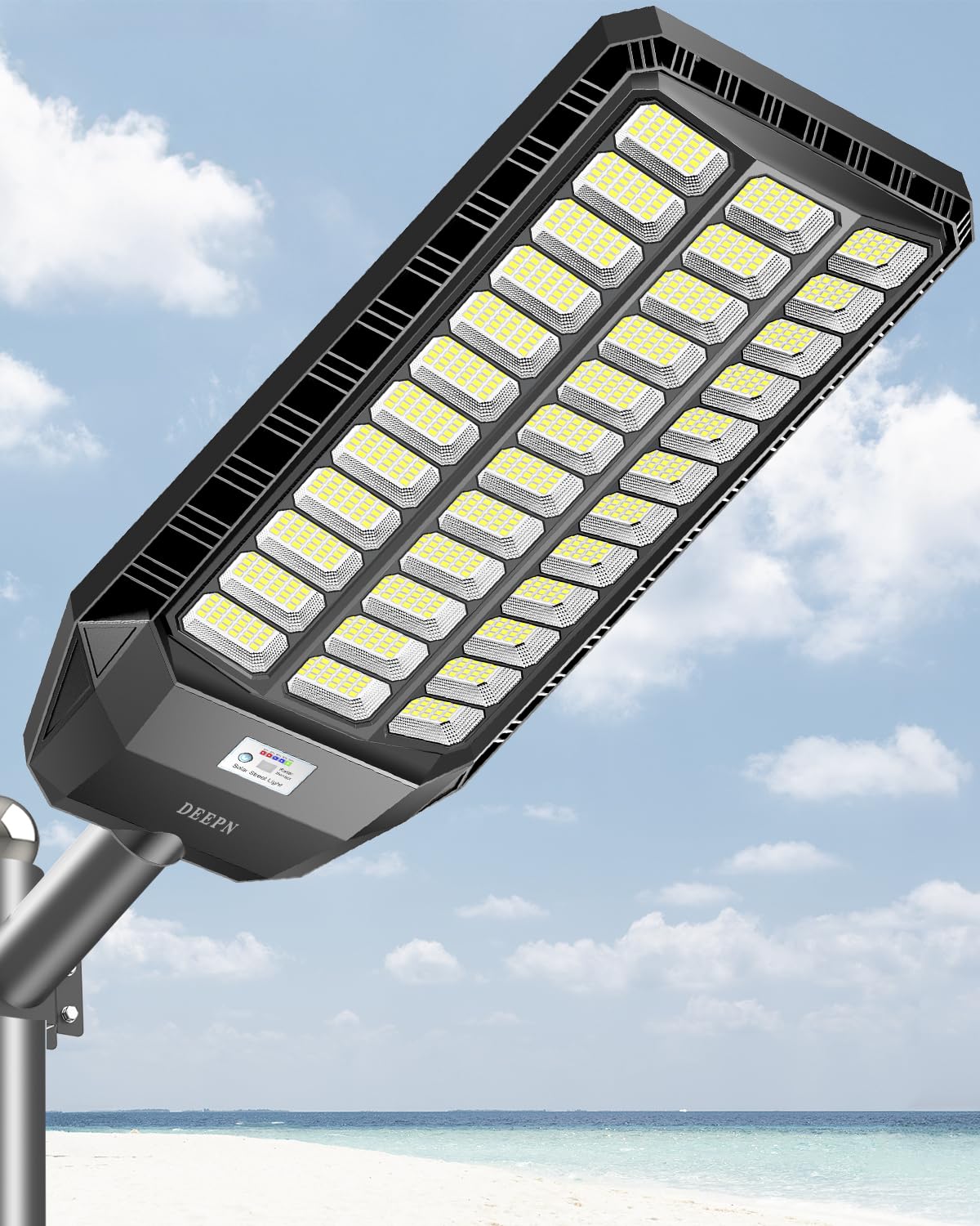 9000W Solar Street Lights Outdoor - Super Bright IP67 Waterproof Solar Parking Lot Lights with Motion Sensor & Remote Control - Dusk to Dawn Security Lighting for Driveway, Garden, Backyard, and Pathways