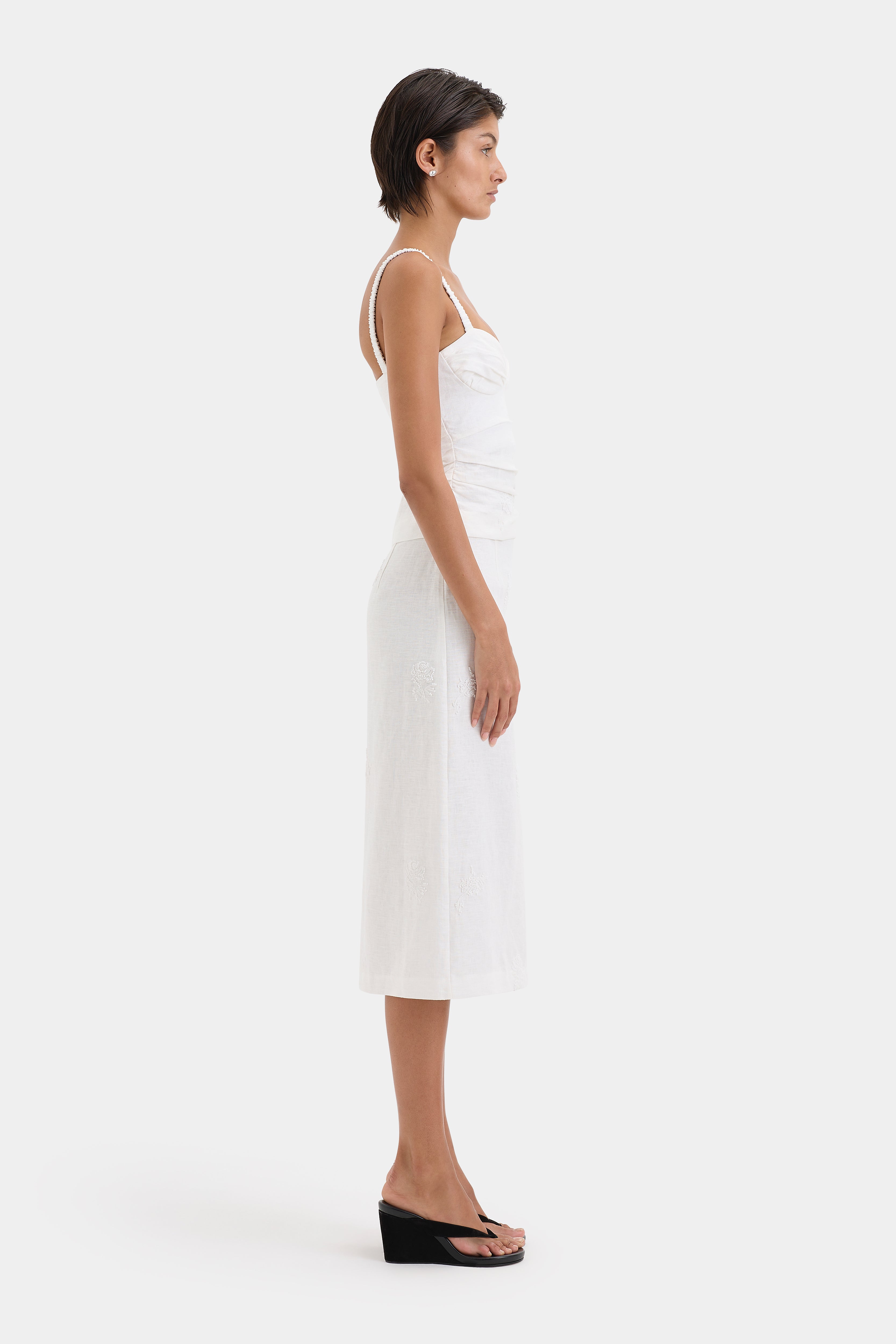 Alessandra Women's Midi Skirt - Flowy A-Line Summer Skirt with Pockets | Perfect for Office, Date Night & Casual Outings