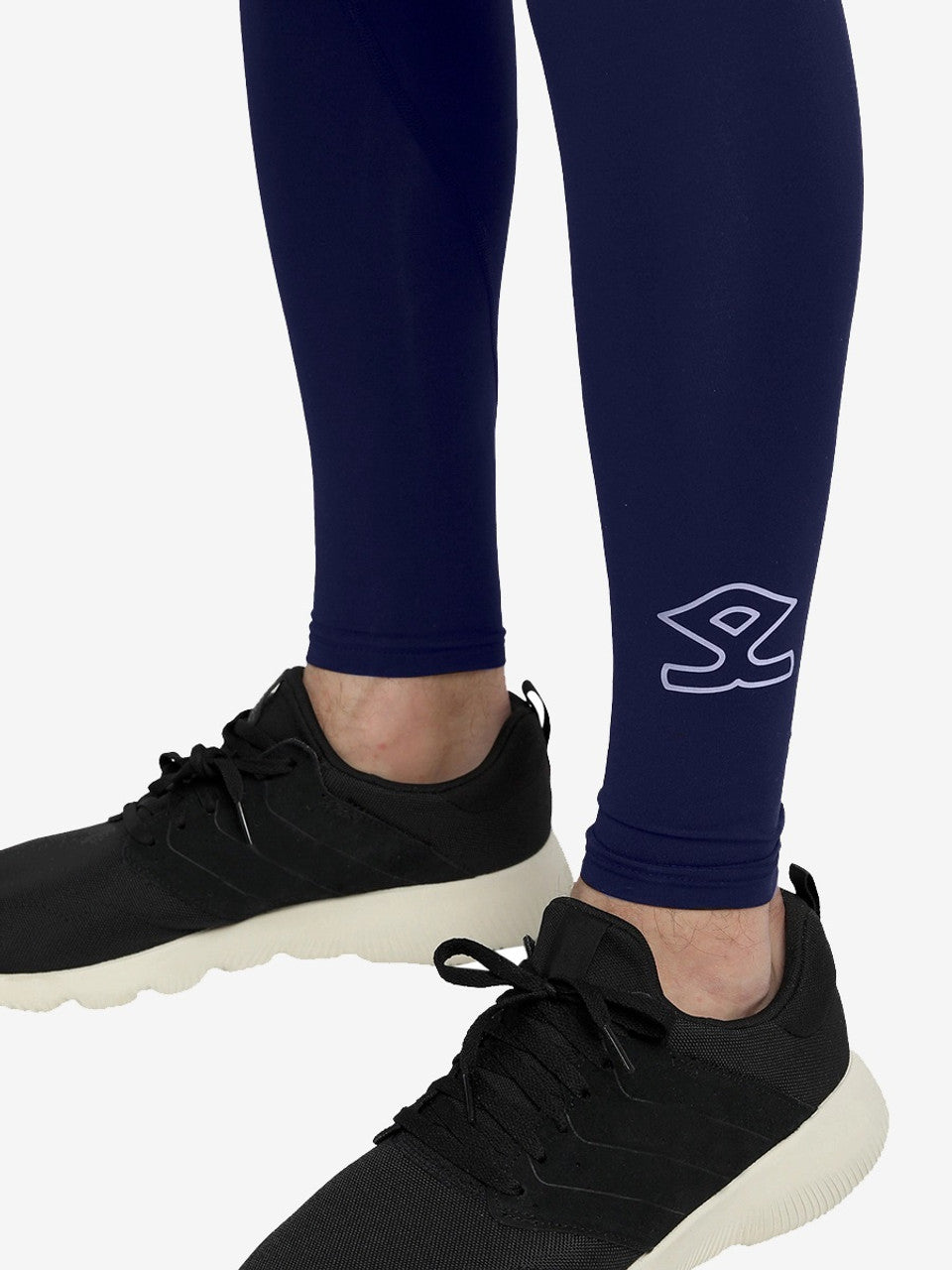 Shrey Intense Compression Long Tights for Women & Men - High Performance Workout Leggings, Running, Yoga, Gym - Navy Blue Athletic Wear