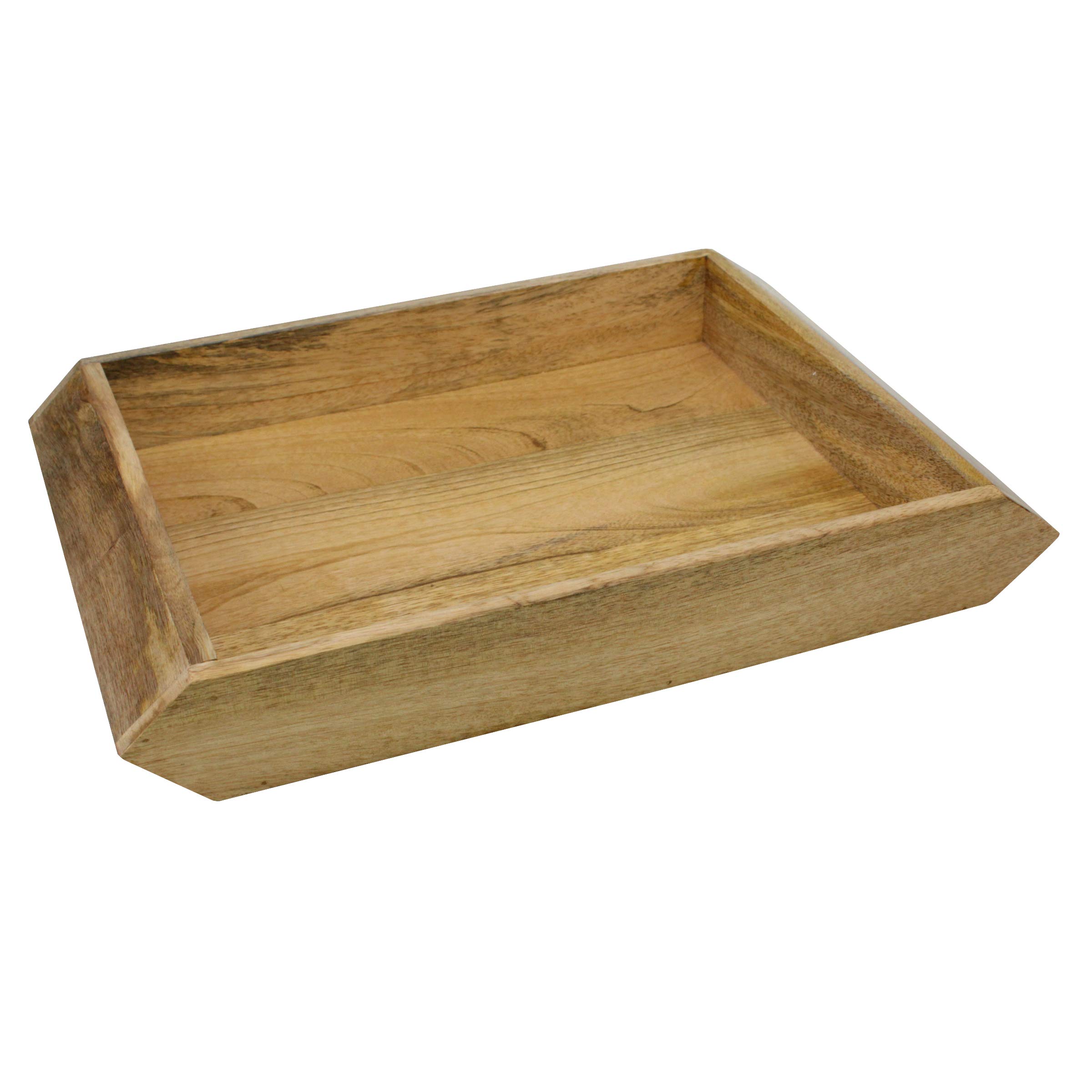 Natural Mango Wood Serving Tray with Handles - Rustic Brown Wooden Charcuterie Board for Cheese, Wine & Entertaining - Perfect for Kitchen, Dining Table & Party Serving
