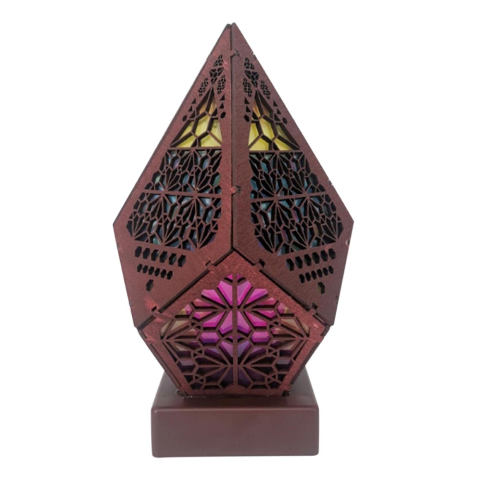 Kingsir Wooden Bohemian Star Projection LED Floor Lamp - Colorful Hollow Night Light for Bedroom Decor, Home Atmosphere Lighting | Perfect for Nursery, Living Room & Romantic Night Ambiance (Multicolor)