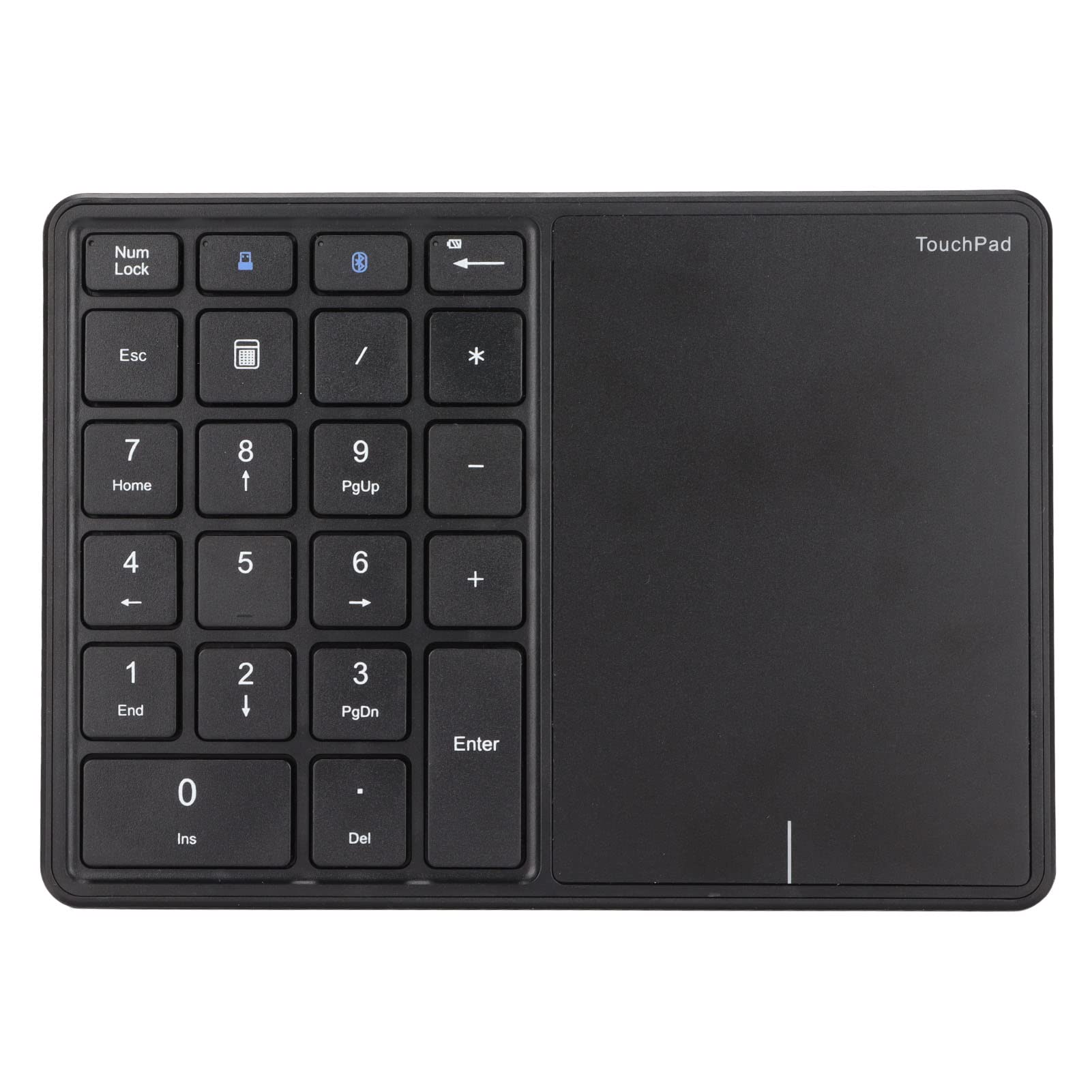 2.4G Wireless Numeric Keypad with Touchpad - 22 Keys Bluetooth Numpad, 7.5° Ergonomic Angle External Number Pad Keyboard (Black) for Laptop, PC, Accounting & Data Entry Work