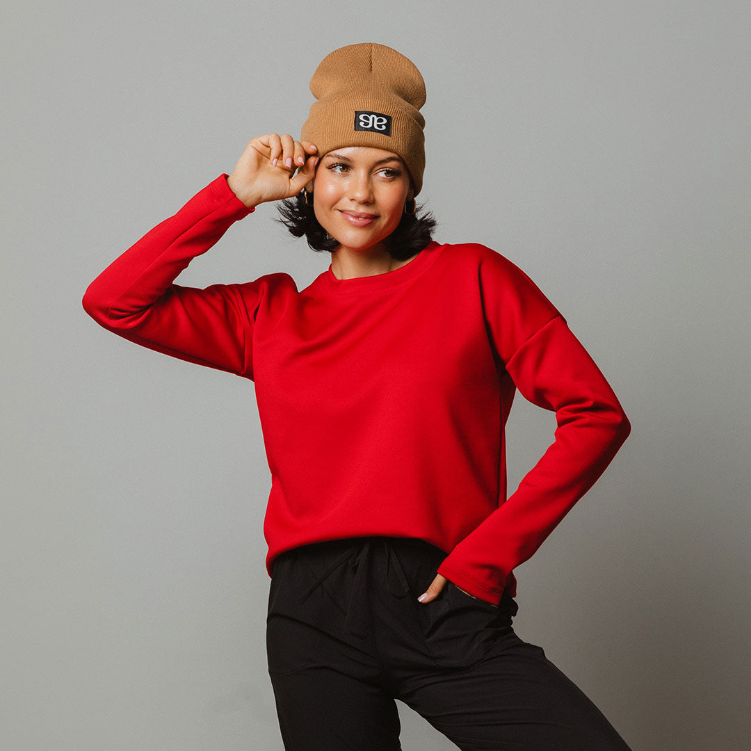 Brighton Pullover Sweater for Women - Soft & Warm Crimson Knit Top - Perfect for Casual Outfits, Fall & Winter Layering
