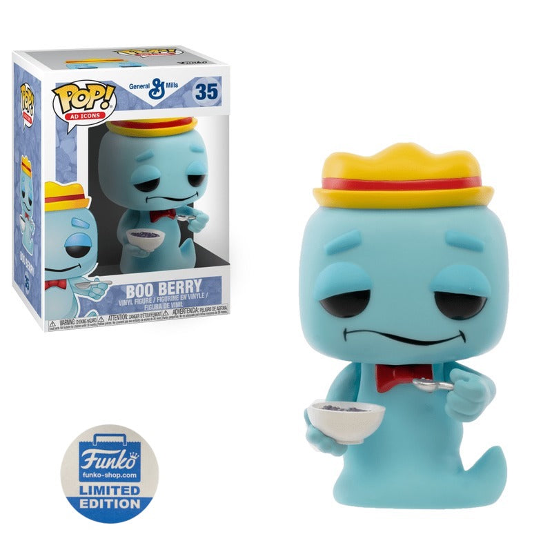 Funko Pop! Vinyl Figure - General Mills Boo Berry with Cereal Bowl | Ad Icons Collectible | Perfect for Pop Culture Fans & Cereal Lovers | Home Display & Office Decor