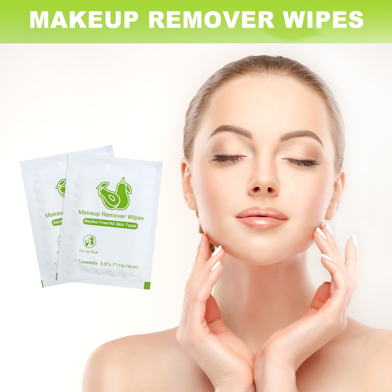 Bulk Individually Wrapped Makeup Remover Wipes - Gentle Cleansing Facial Wipes for Mascara & Lipstick - Travel Size, 100 Count | Perfect for Travel, Hotels & On-the-Go Makeup Removal