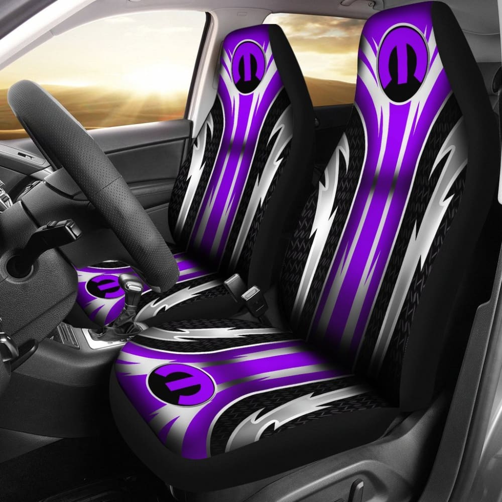 2 Front Mopar Seat Covers Purple 144627 - Premium Car Seat Protectors for Dodge, Jeep, Chrysler - Perfect for Off-Roading & Daily Commute