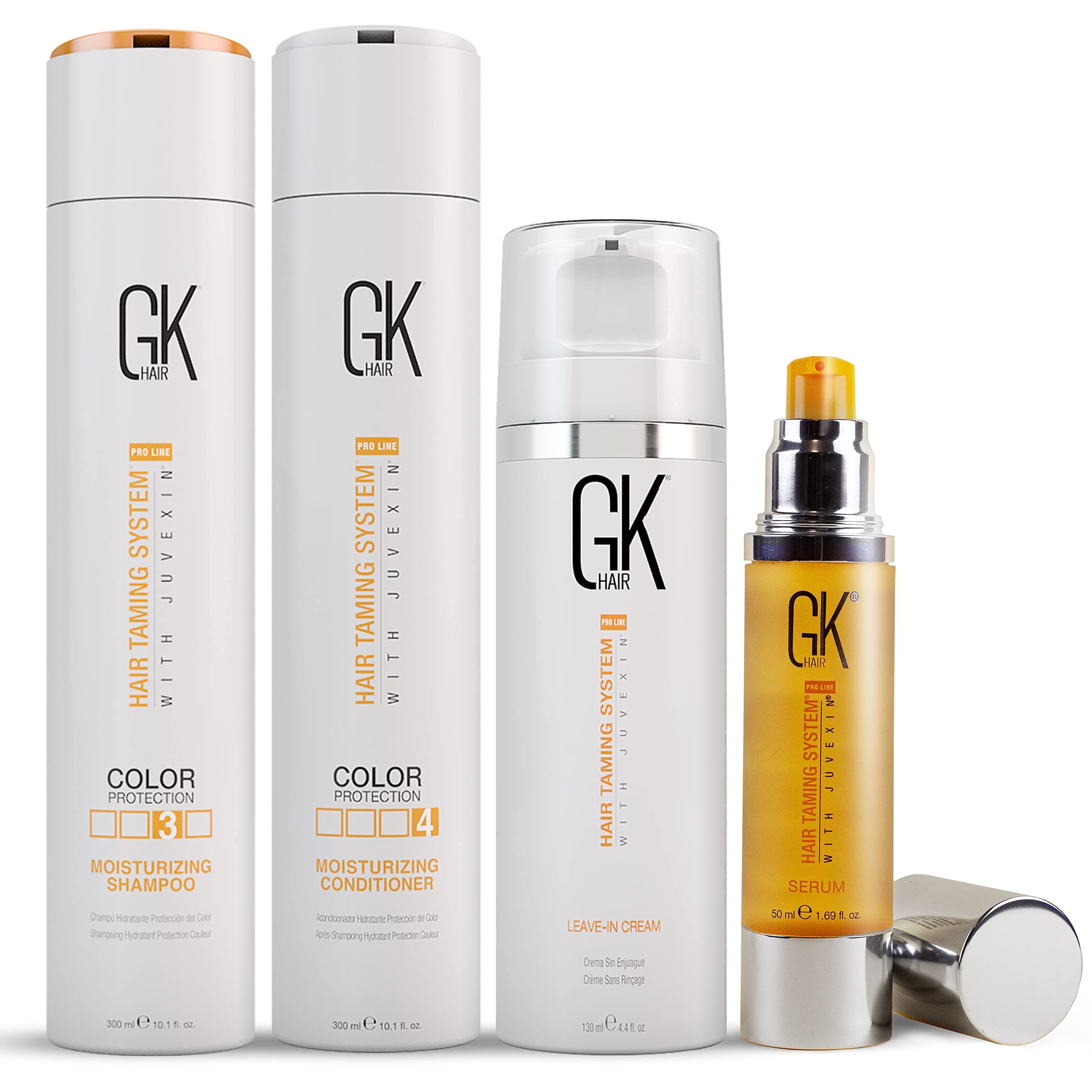 GK HAIR Global Keratin Leave-In Conditioner Cream 130ml - Detangling, Smoothing & Strengthening Treatment with Argan Oil for Moisturized Hair | Perfect for Daily Use, Post-Wash Care & Heat Styling Protection