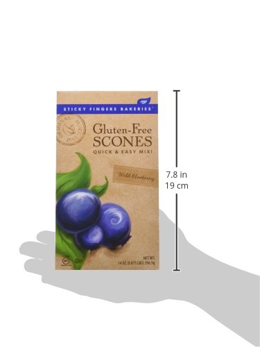 Gluten Free Wild Blueberry Scone Mix by Sticky Fingers Bakeries - 14oz (Pack of 3) | Perfect for Breakfast, Tea Time & Special Diets | Vegan & Allergy-Friendly Baking