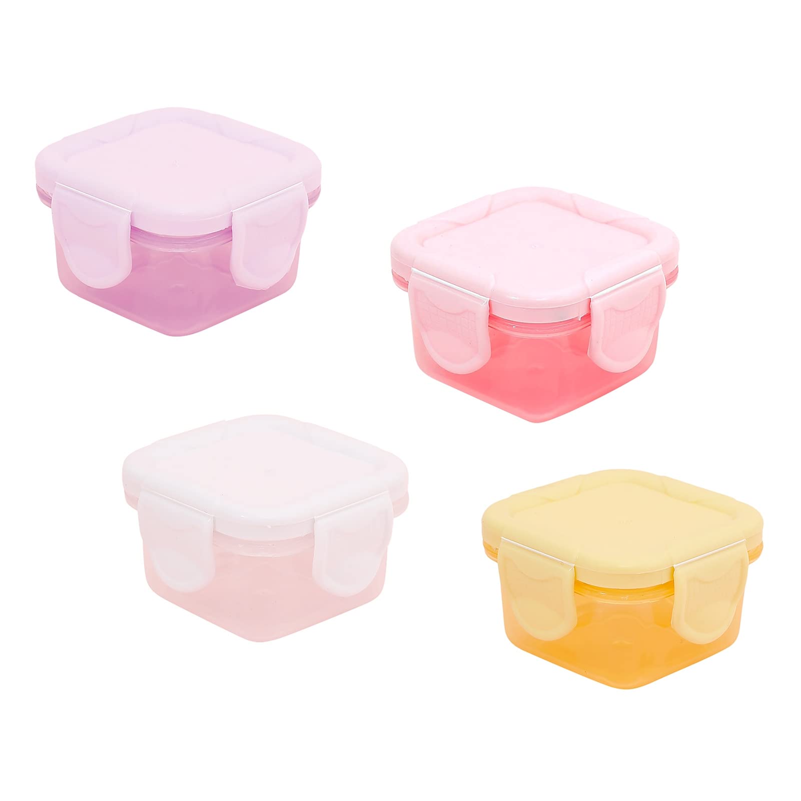 4-Pack 60ML Mini Food Storage Containers - Airtight, Portable & Durable Kids Lunch Boxes for School, Travel & Outdoor Activities - BPA-Free Plastic Fresh-Keeping Boxes (Random Colors)