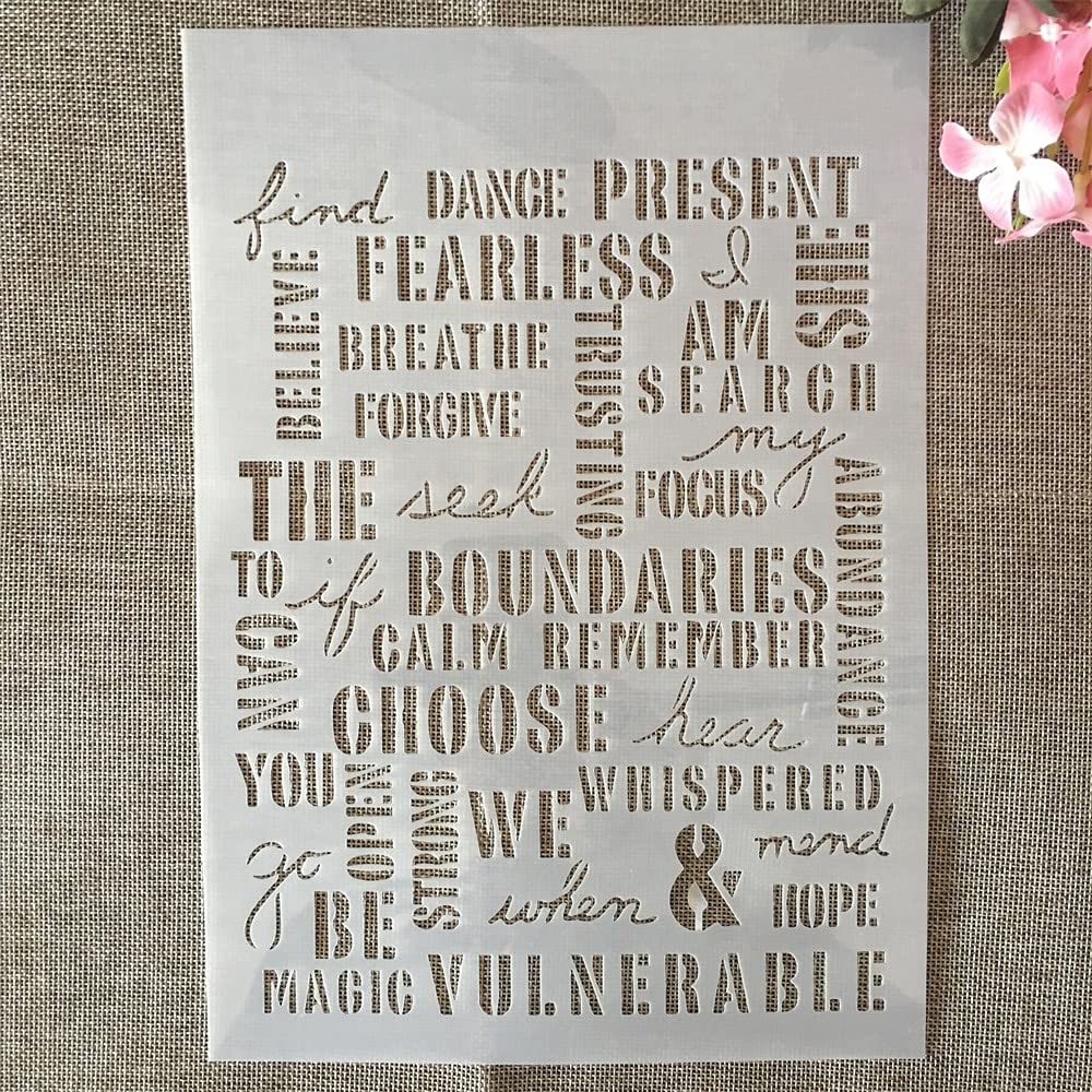 Vintage Mail Letter Paragraph Stencil Set - Reusable A4 29cm Painting Templates for DIY Scrapbooking, Furniture, Wall & Floor Decor | Perfect for Home Decoration, Wedding Invitations, and Craft Projects