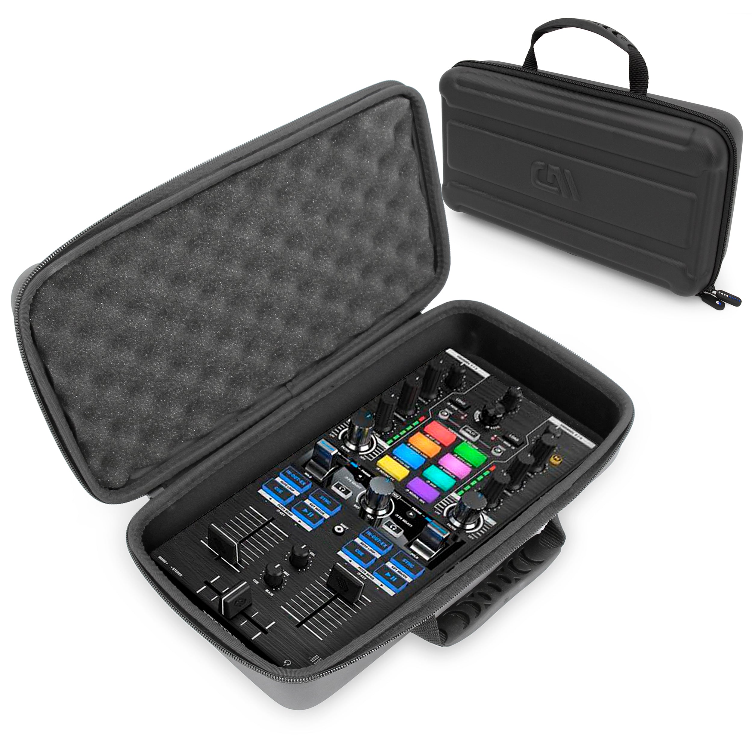 CASEMATIX Travel Case for Reloop Mixtour DJ Controller & Mixtour Pro Audio Interface - Padded Protective Carry Case | Perfect for DJ Gigs, Studio Sessions & Music Production On-The-Go