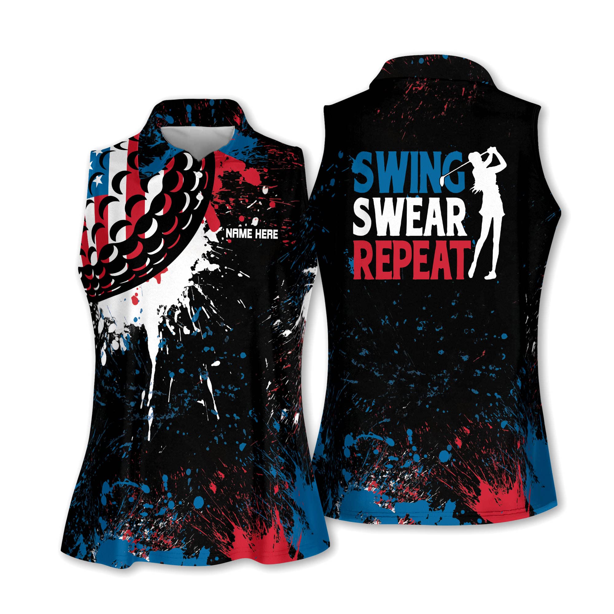 Custom Funny Sleeveless Golf Shirts for Women - Breathable Moisture-Wicking Ladies Golf Polo - Perfect for Summer Golf Outings & Casual Wear