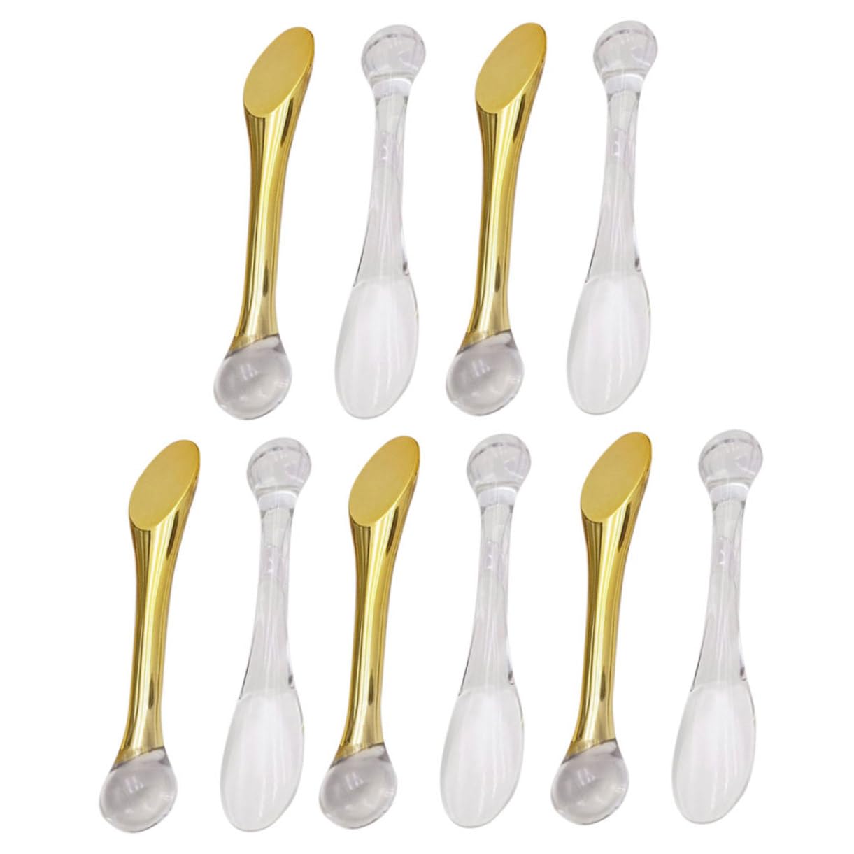 **10pcs Reusable Mini Cosmetic Spatulas - Eye Cream & Face Cream Applicator, Makeup & Skincare Scoop Spatula Brush for Precise Application | Perfect for Travel, Salon, and Home Beauty Routine**