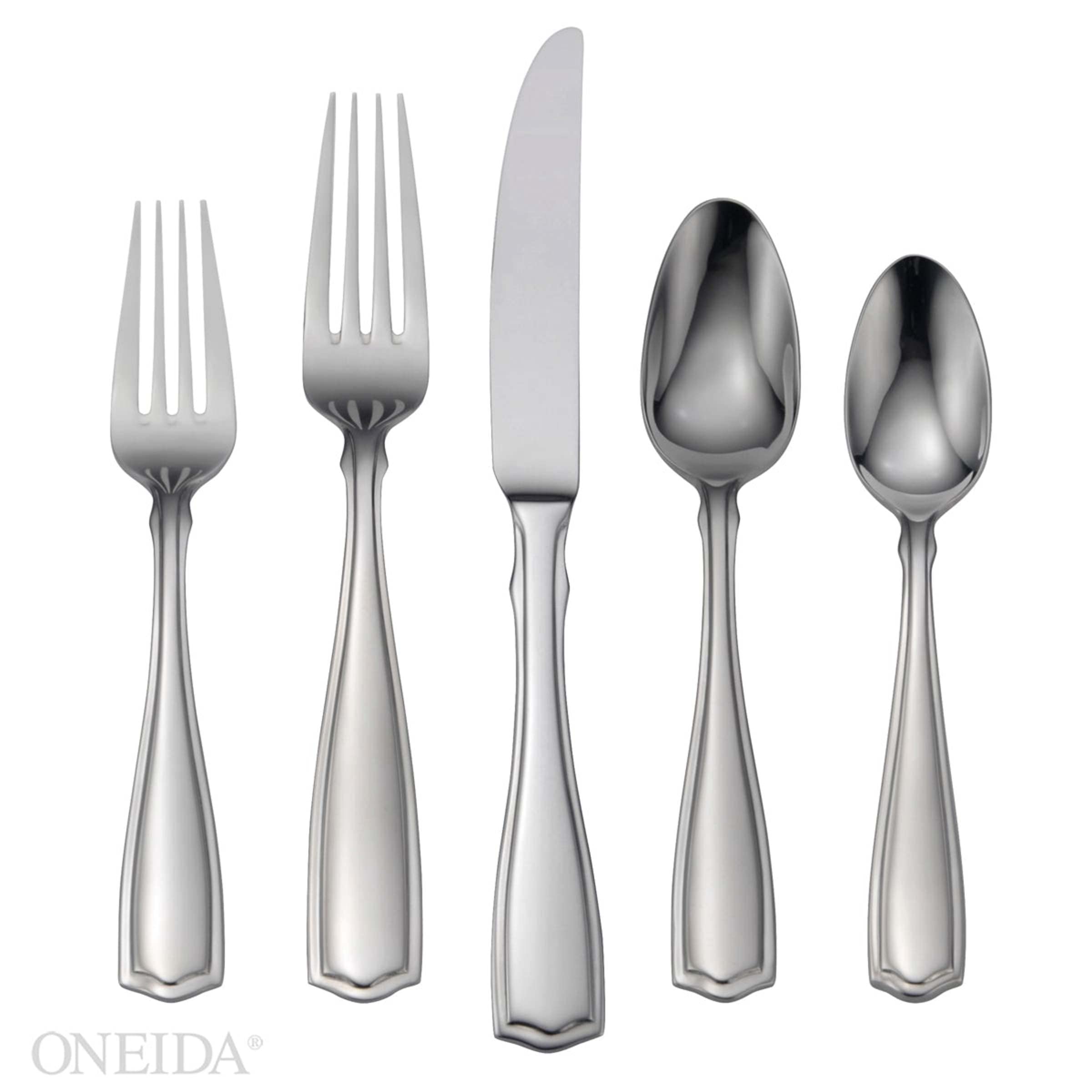 Oneida Carolina 65-Piece Flatware Set - Stainless Steel Silverware for Everyday Dining, Entertaining & Gifting | Durable & Elegant Cutlery for Home, Restaurant & Wedding Use