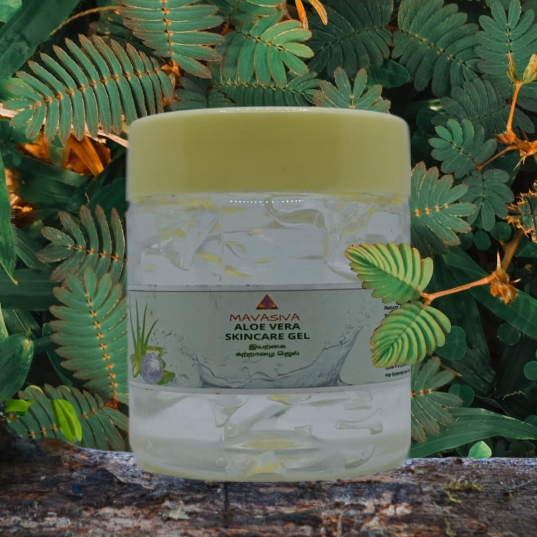 MAVASIVA Pure Aloe Vera Gel for Face & Skin Care - Hydrating, Moisturizing, Soothing Gel for Glowing Skin - Natural Aloe Vera White Gel for Men & Women (100g) - Perfect for Sunburn Relief, After Shave, Hair Mask & Daily Skincare Routine