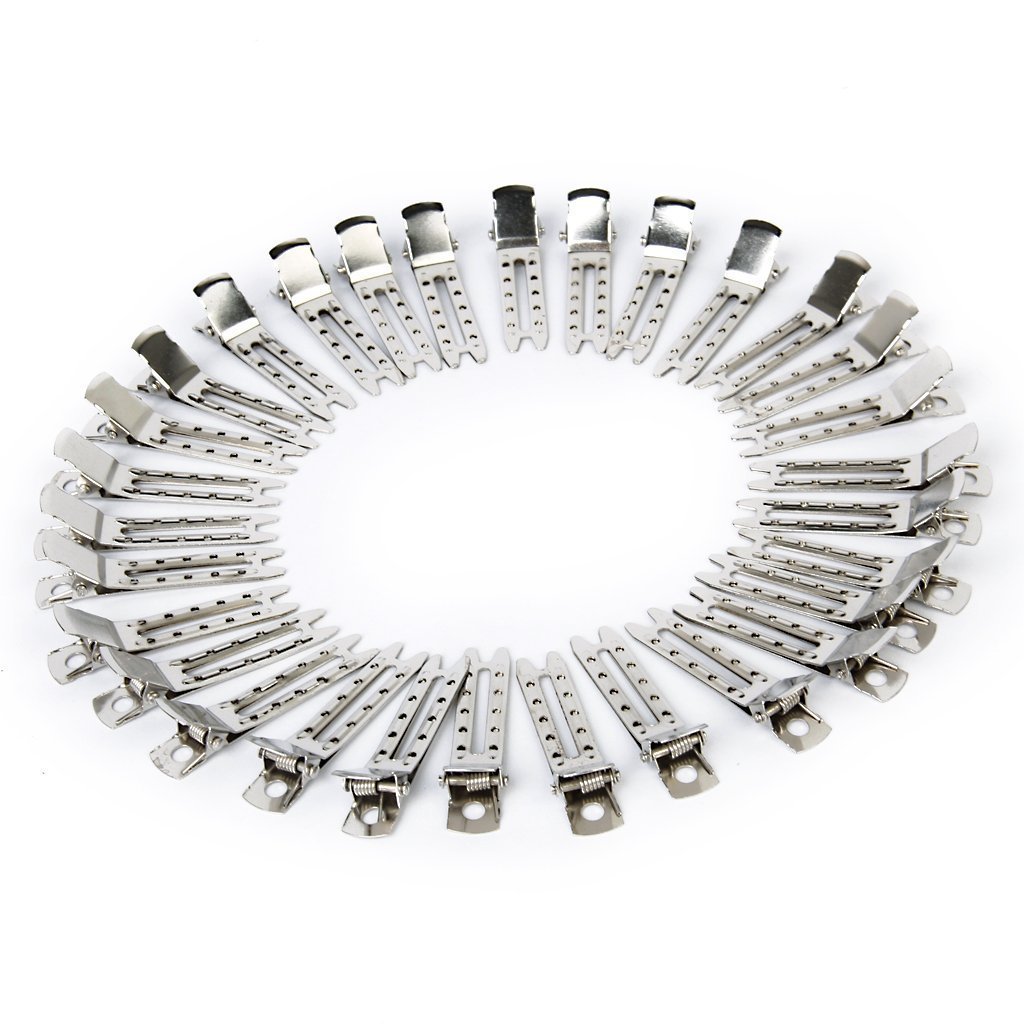 SIYAA 60-Piece Silver Hair Sectioning Clips for Women & Men - 20g Lightweight Hair Styling Clips for Cutting, Coloring, Braiding, and Salon Use