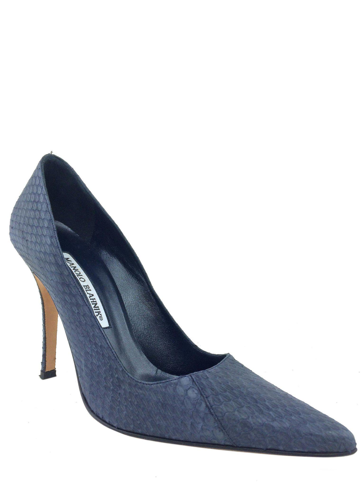 Manolo Blahnik BB Python Pumps Women's Size 7.5 - Luxury Designer Heels for Parties, Weddings & Special Occasions