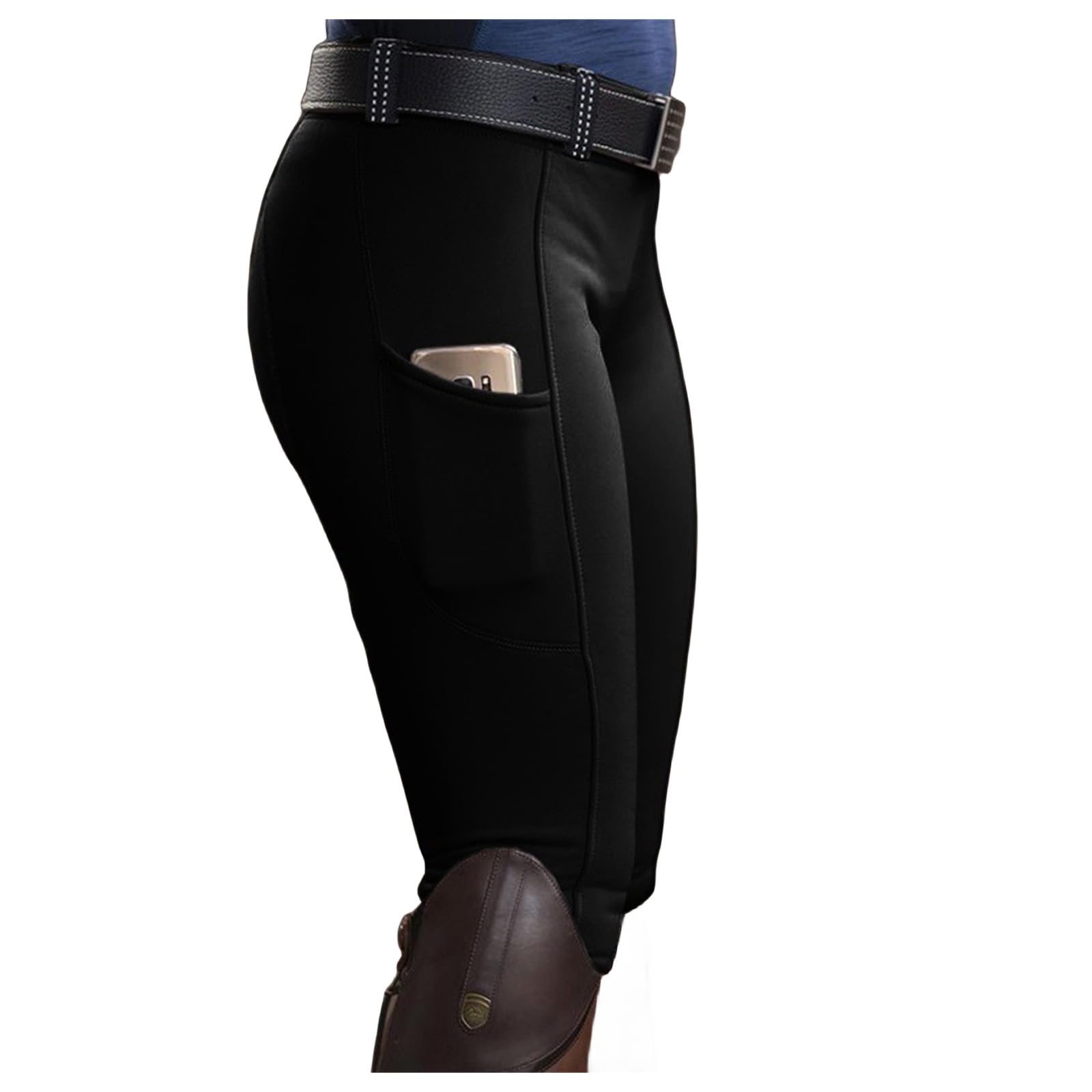 Women's Equestrian Riding Pants - Breathable Knee-Patch Breeches with Zipper Pockets for Horseback Riding, Schooling & Gym Workouts | Perfect for Training, Dressage & Casual Riding