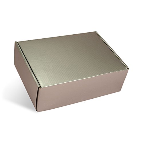 50 Pack - 8x8x3 Inch Silver Corrugated Tuck Top Shipping Boxes for Small Business, Gift Packaging & Ecommerce Shipping Supplies