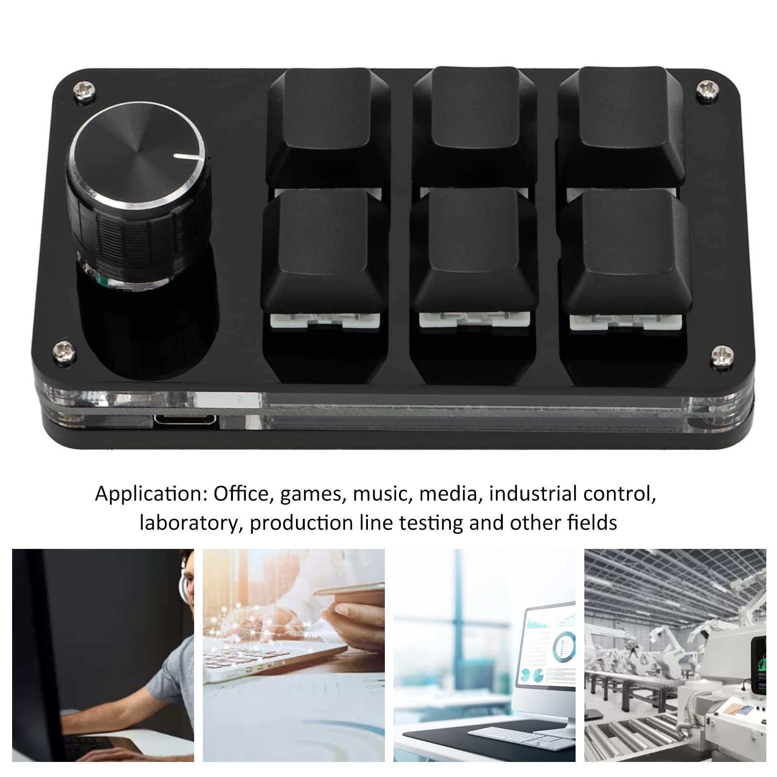Yosoo 6-Key Programmable Mechanical Gaming Keypad - One-Handed Shortcut Keyboard for PC & Mac - Customizable Mini Gaming Keyboard (Black) - Perfect for MMO, MOBA, FPS Games & Office Work