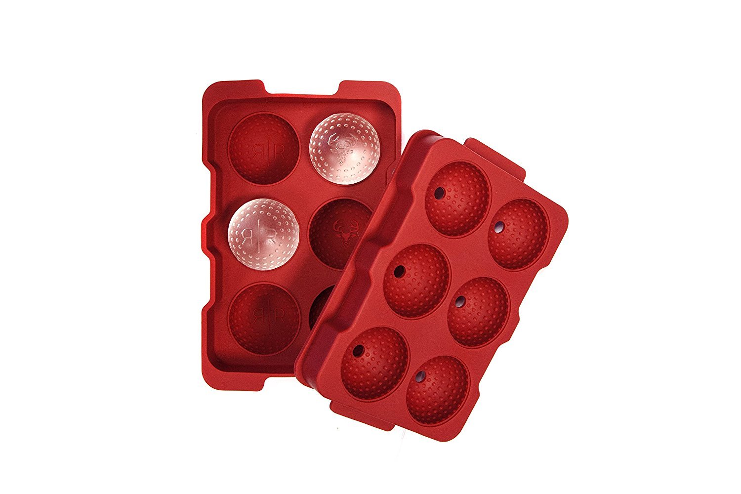 Rival & Revel Rocks Golf Ball Ice Maker - 6X Standard Ice Cube Tray for Cocktails, Whiskey, and Party Drinks | Perfect for Home Bars, BBQs, and Outdoor Gatherings