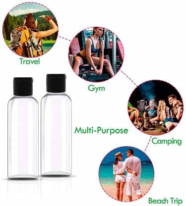 10-Pack 30ml Refillable Travel-Sized Clear Plastic Squeeze Bottles with Black Flip Cap - Leakproof Cosmetic Containers for Toiletries, Shampoo, Lotion & Essential Oils - Perfect for Travel, Gym & Home Organization