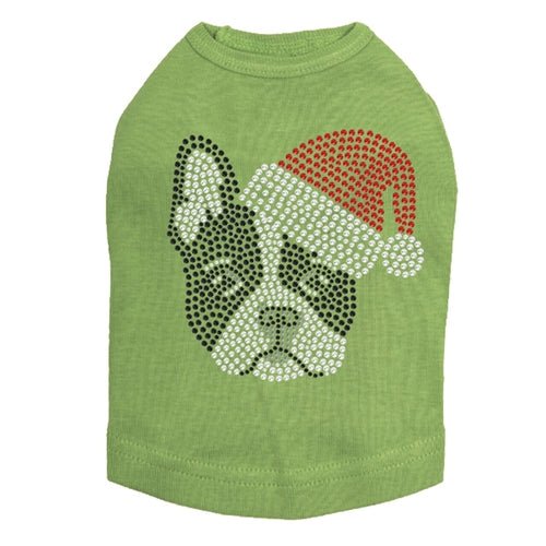 Boston Terrier Christmas Dog Tank Top with Santa Hat - Festive Holiday Pet Apparel for Dogs - Perfect for Christmas Photos & Holiday Parties