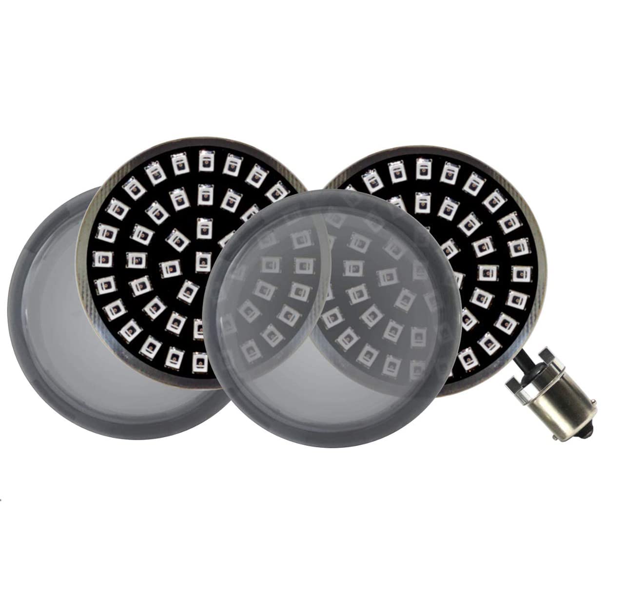 Eagle Lights Midnight Edition 2 Inch Rear Amber LED Turn Signals for Harley Davidson Motorcycles - Smoked Lenses for Enhanced Style & Visibility - Perfect for Night Riding & Custom Bike Builds