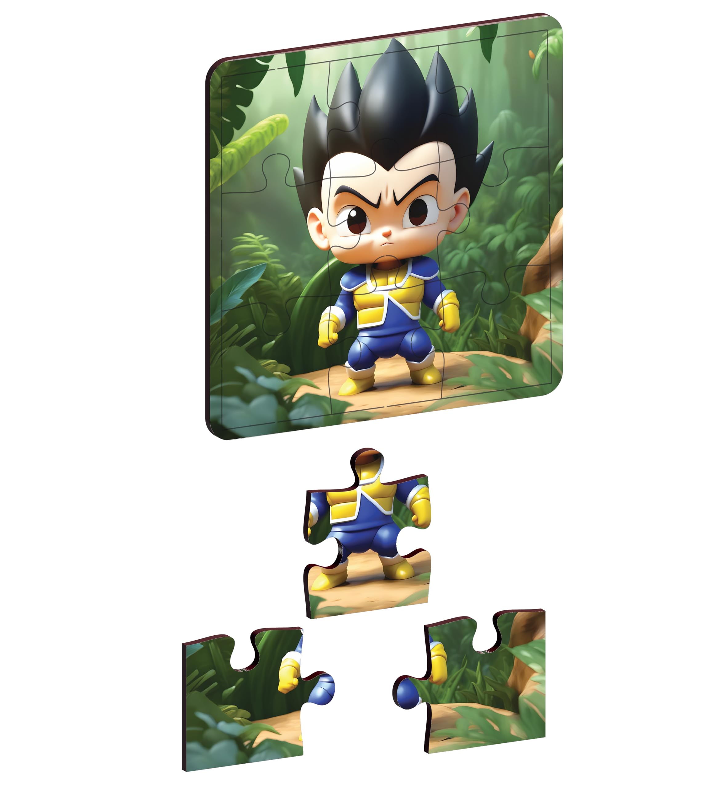 CLAWCRAFTS Wooden Goku Jigsaw Puzzle Set for Kids - 3 Pack with 9 Pieces Each | Educational Brain Development Toy | Perfect Birthday Gift for Children | Fun Learning Activity for Home & Classroom