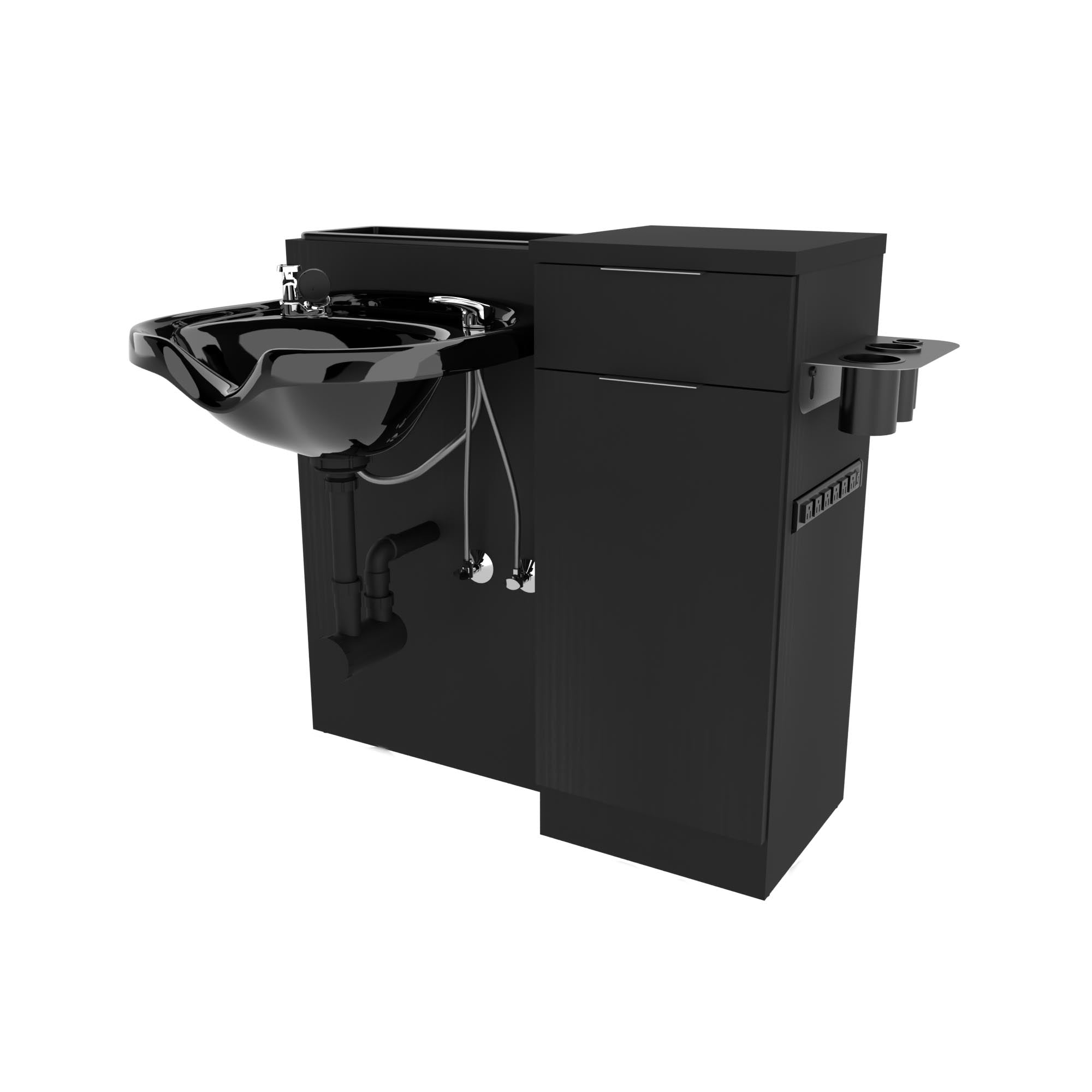 Finley Wet Station with Power Strip - Waterproof Bathroom & Kitchen Organizer for Hair Tools, Shavers & Electronics - Perfect for Spa, Salon & Home Use