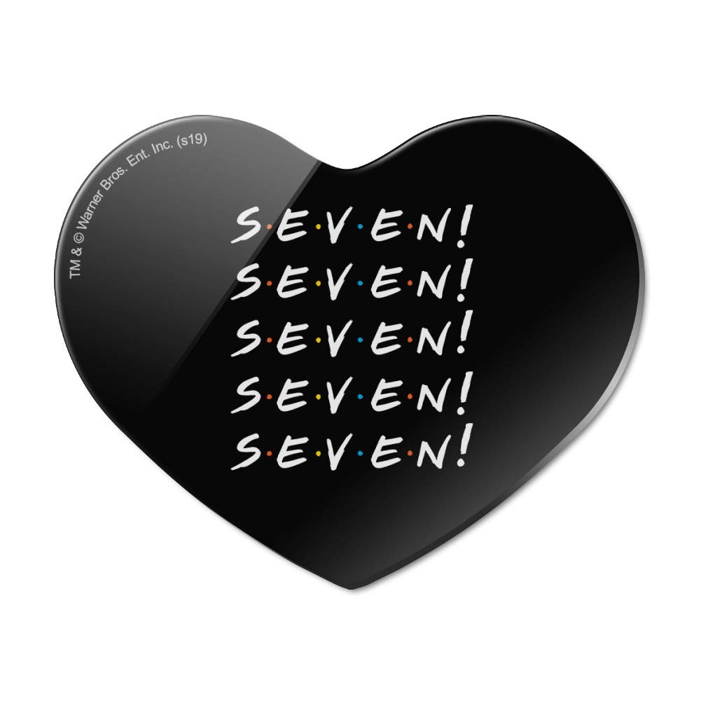 Friends TV Show SEVEN Heart Acrylic Fridge Magnet - Collectible Memorabilia for Fans, Perfect for Refrigerators, Lockers & Office Decor