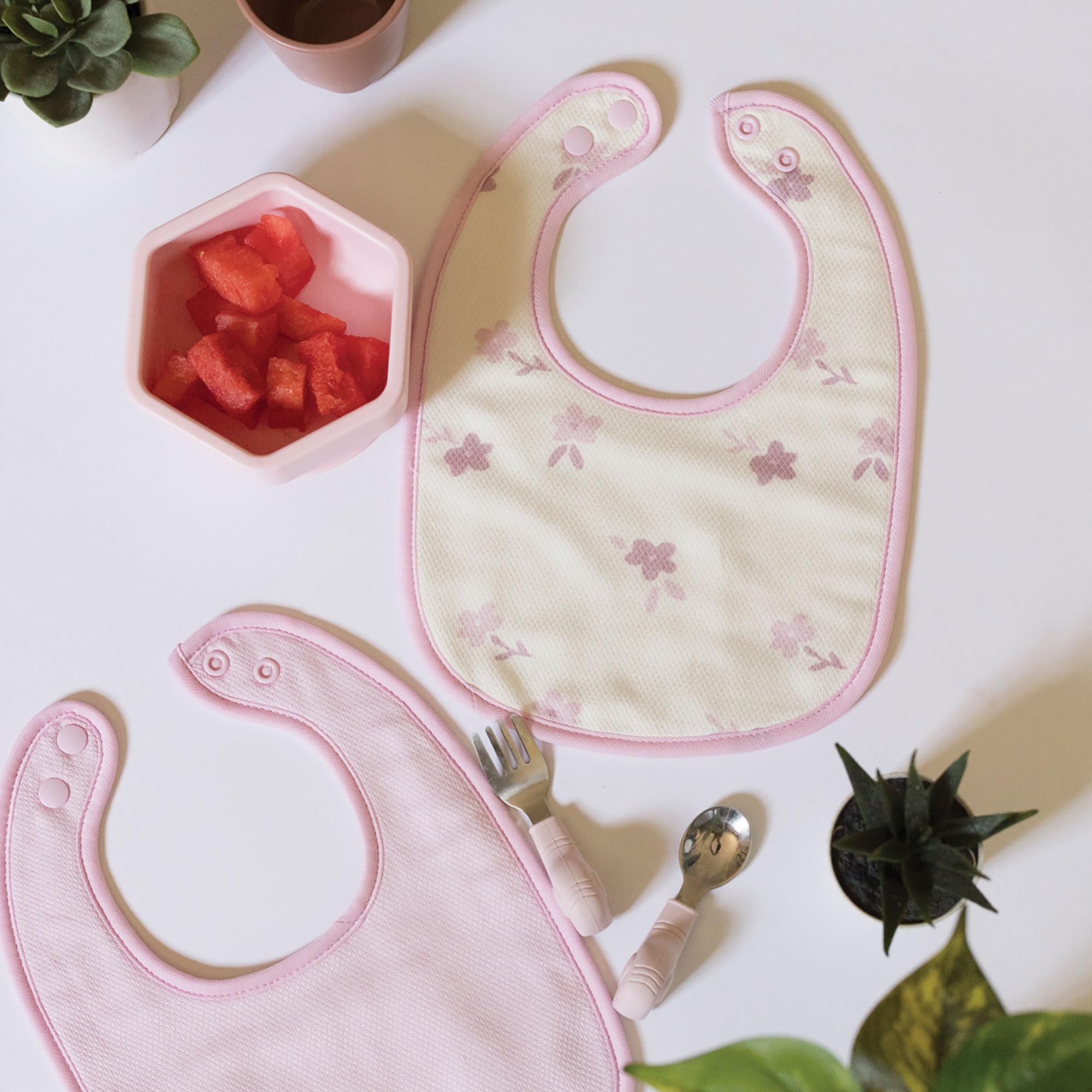 Tiny Twinkle Baby Feeding Bibs 8 Pack - Waterproof & Absorbent Drool Bibs for Infants | Soft & Comfortable for Mealtime, Playtime & Daily Use
