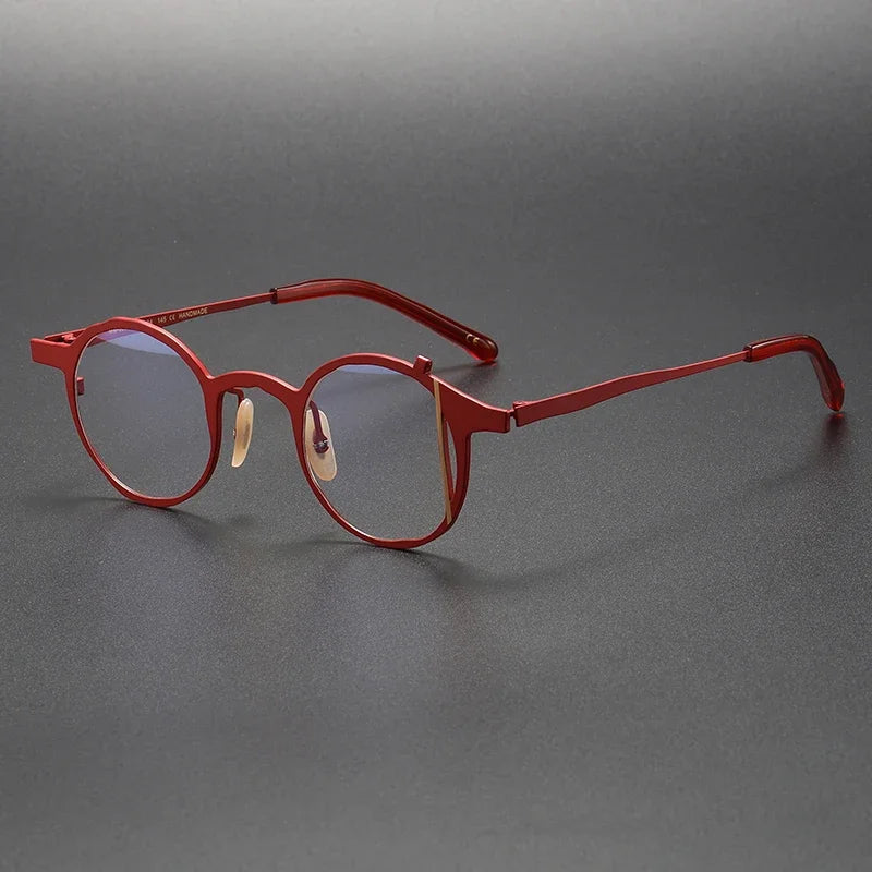 Aror Unisex Full Rim Irregular Round Titanium Eyeglasses Frame 49476 - Lightweight & Durable for Work, Reading & Fashion