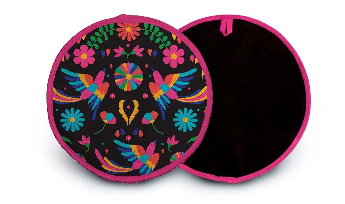 2-Pack Cotton Tortilla Warmer Pouch (Black, 2x8