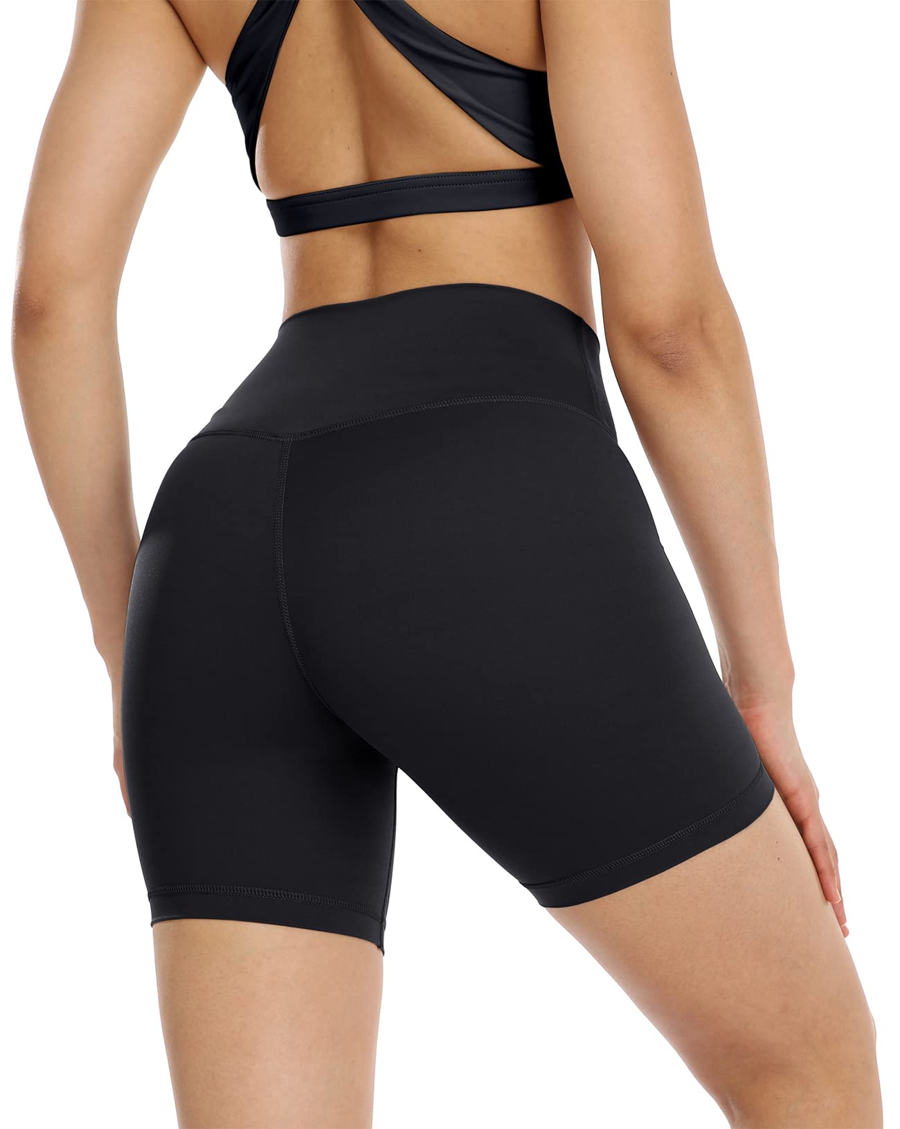Icyzone High Waisted Workout Biker Shorts for Women - Yoga, Gym & Running Compression Spandex Shorts - Perfect for Fitness, Cycling & Lounge Wear