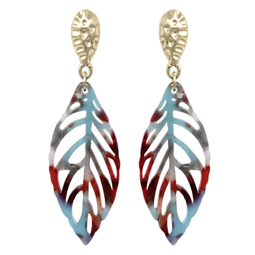 Colorful Leaf Earrings for Women - Handmade Bohemian Dangle Earrings for Casual & Party Wear - Perfect for Summer, Festivals & Boho Outfits